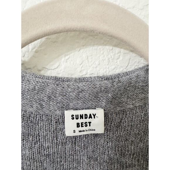 Aritzia Sunday Best Alpaca Blend Longline Button Cardigan Gray Size Small - Picture 3 of 5